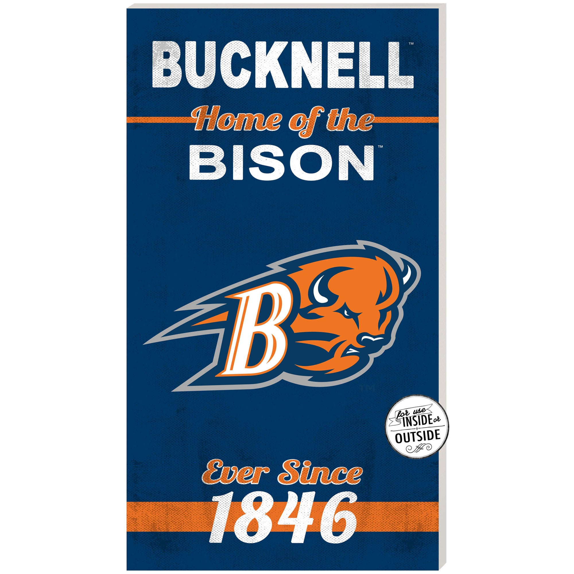 Blue Bucknell Bison 11'' x 20'' Home Of The Sign