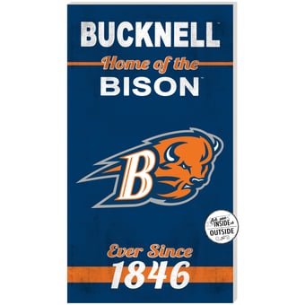 Blue Bucknell Bison 11'' x 20'' Home Of The Sign