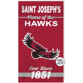 Crimson Saint Joseph's Hawks 11'' x 20'' Home Of The Sign