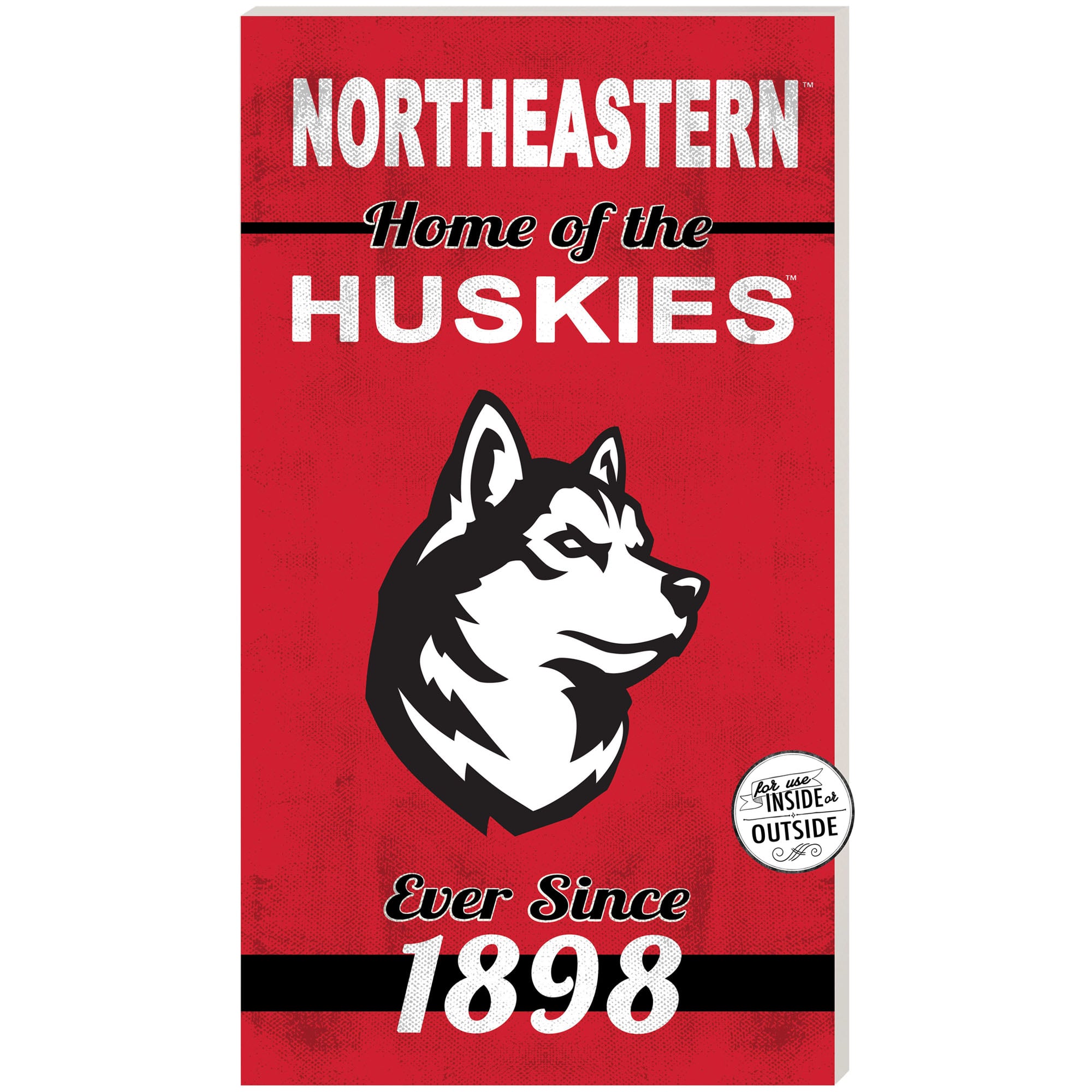 Red Northeastern Huskies 11'' x 20'' Home Of The Sign