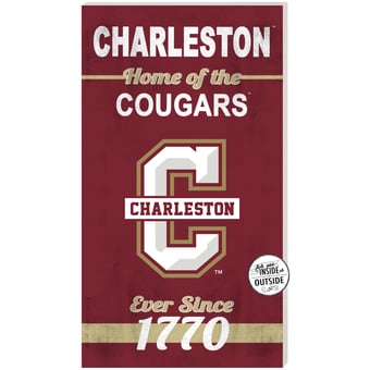 Maroon Charleston Cougars 11'' x 20'' Home Of The Sign