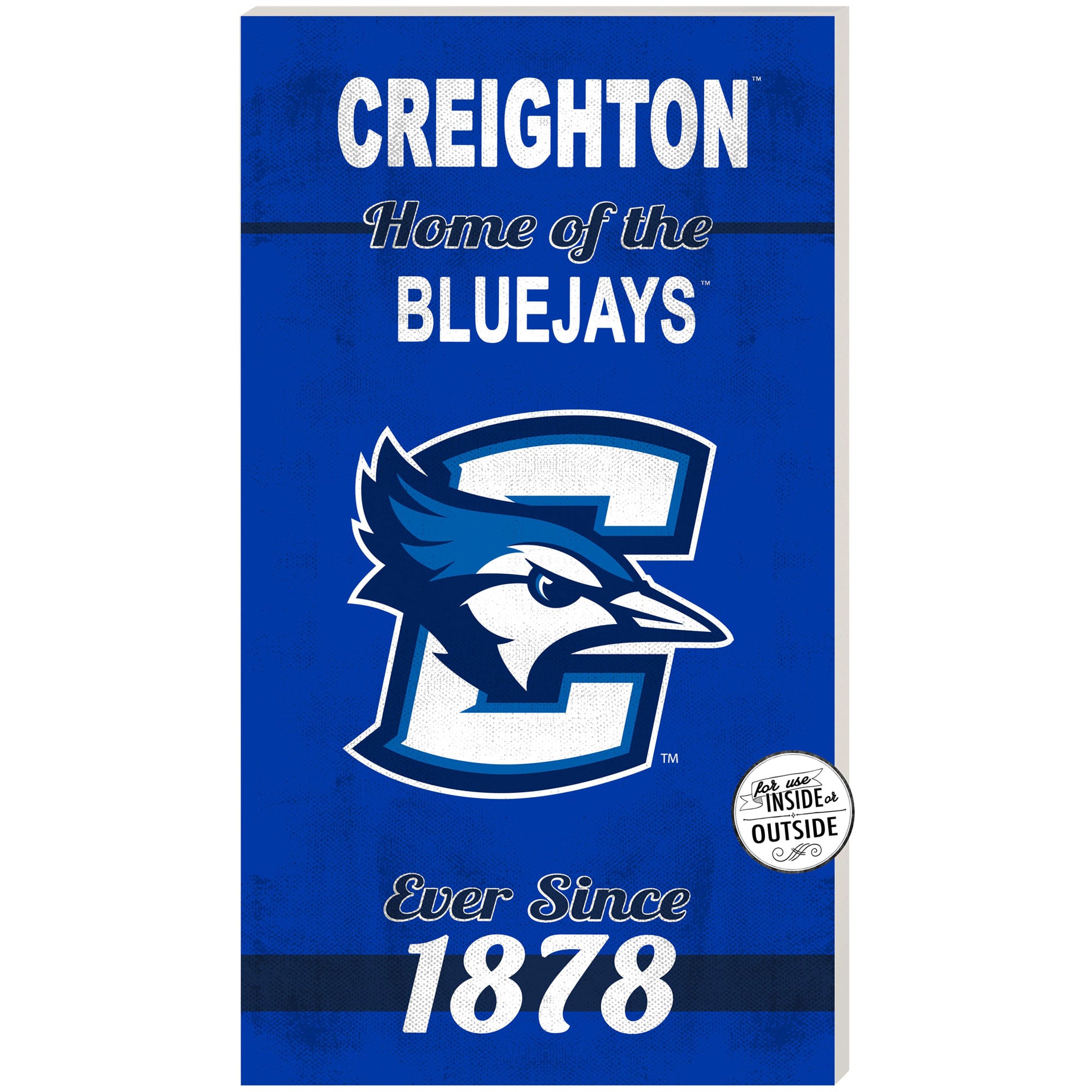 Blue Creighton Bluejays 11'' x 20'' Home Of The Sign