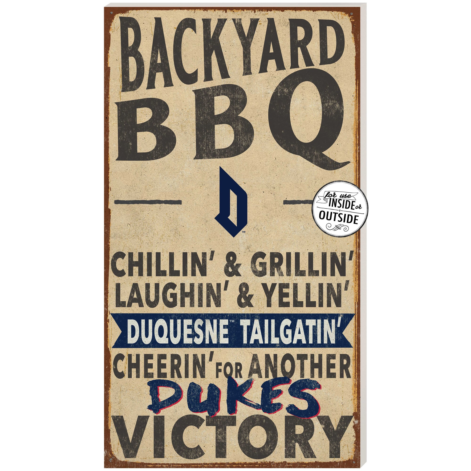 Brown Duquesne Dukes 11'' x 20'' Indoor/Outdoor BBQ Sign