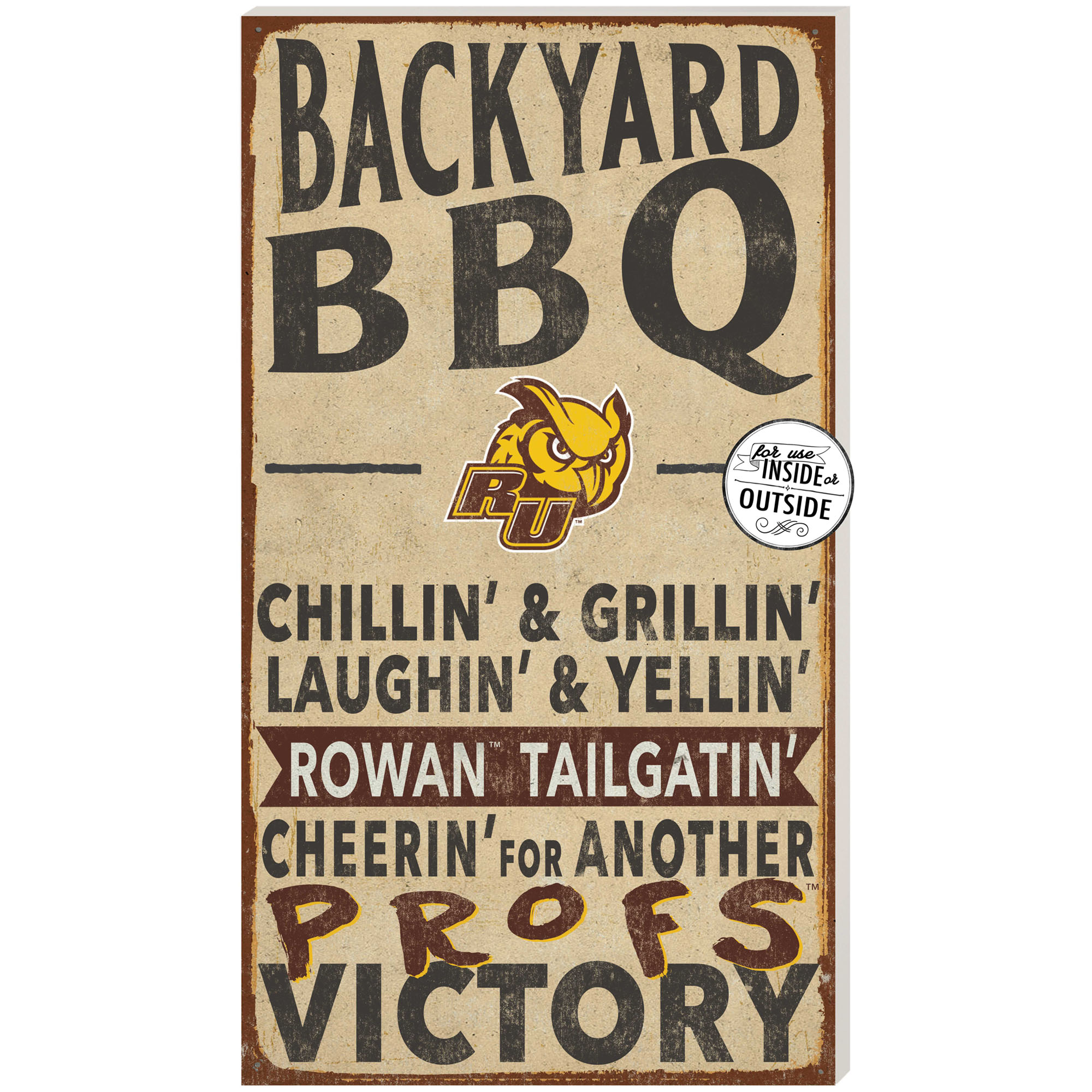 Brown Rowan Profs 11'' x 20'' Indoor/Outdoor BBQ Sign