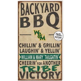 Brown William & Mary Tribe 11'' x 20'' Indoor/Outdoor BBQ Sign