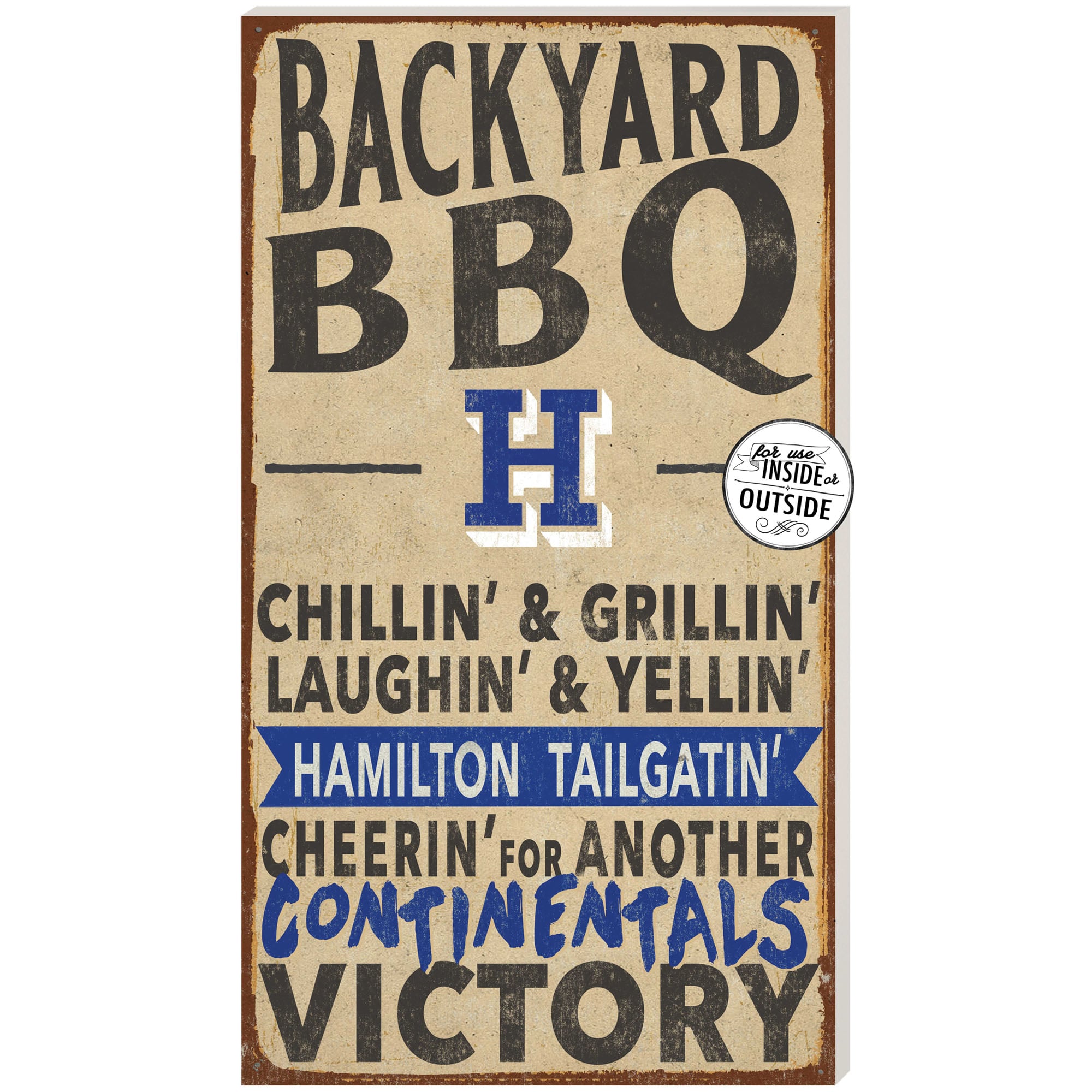 Brown Hamilton Continentals 11'' x 20'' Indoor/Outdoor BBQ Sign