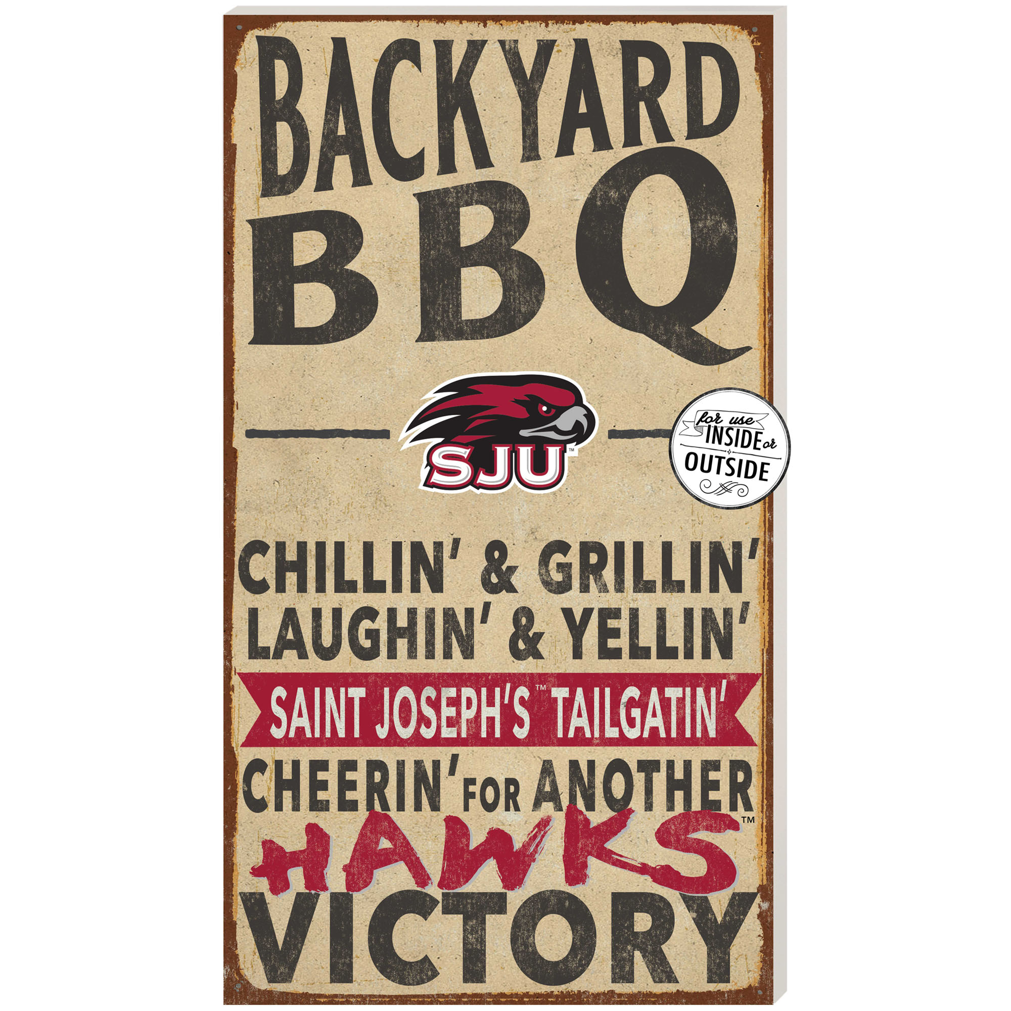 Brown Saint Joseph's Hawks 11'' x 20'' Indoor/Outdoor BBQ Sign