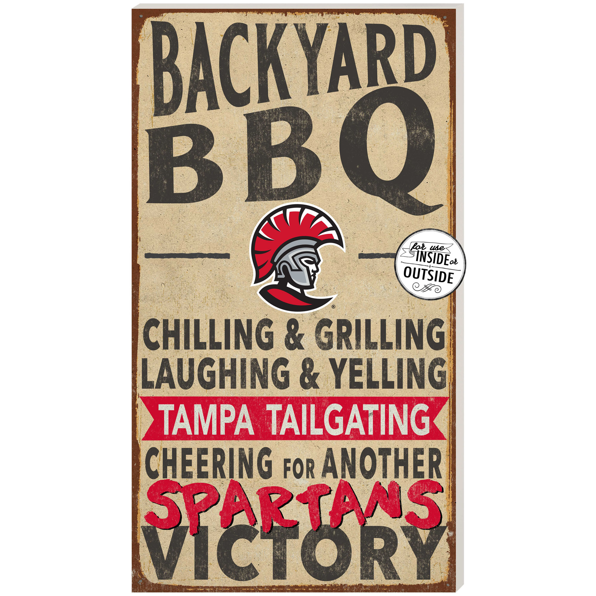 Brown University of Tampa Spartans 11'' x 20'' Indoor/Outdoor BBQ Sign