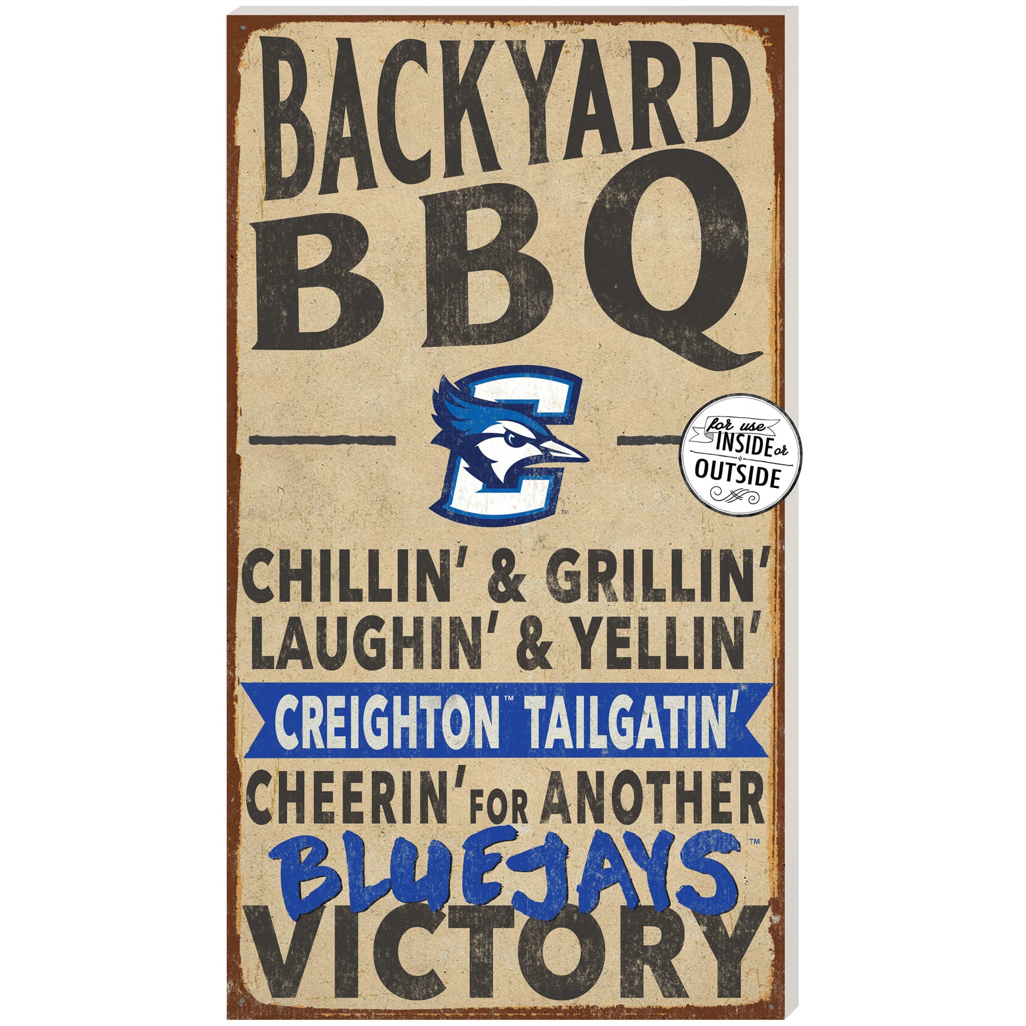 Brown Creighton Bluejays 11'' x 20'' Indoor/Outdoor BBQ Sign