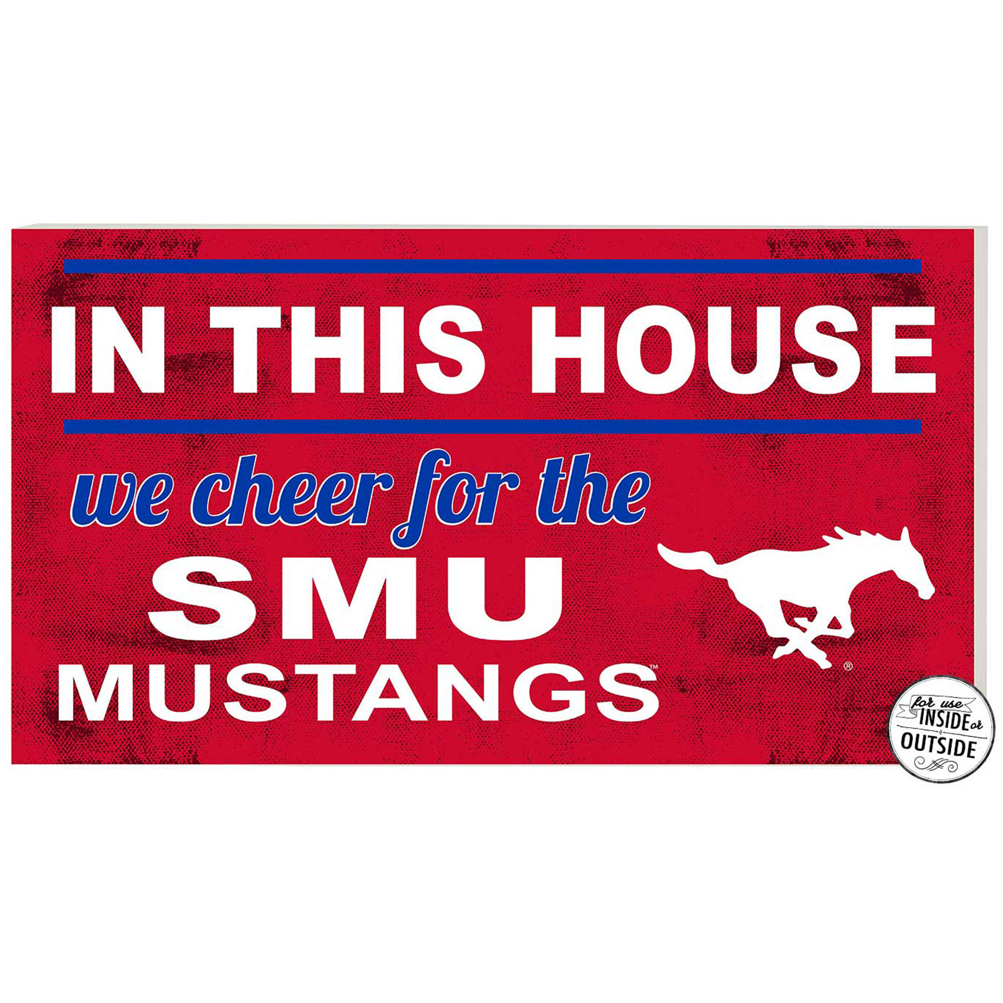 Red SMU Mustangs 11'' x 20'' Indoor/Outdoor In This House Sign