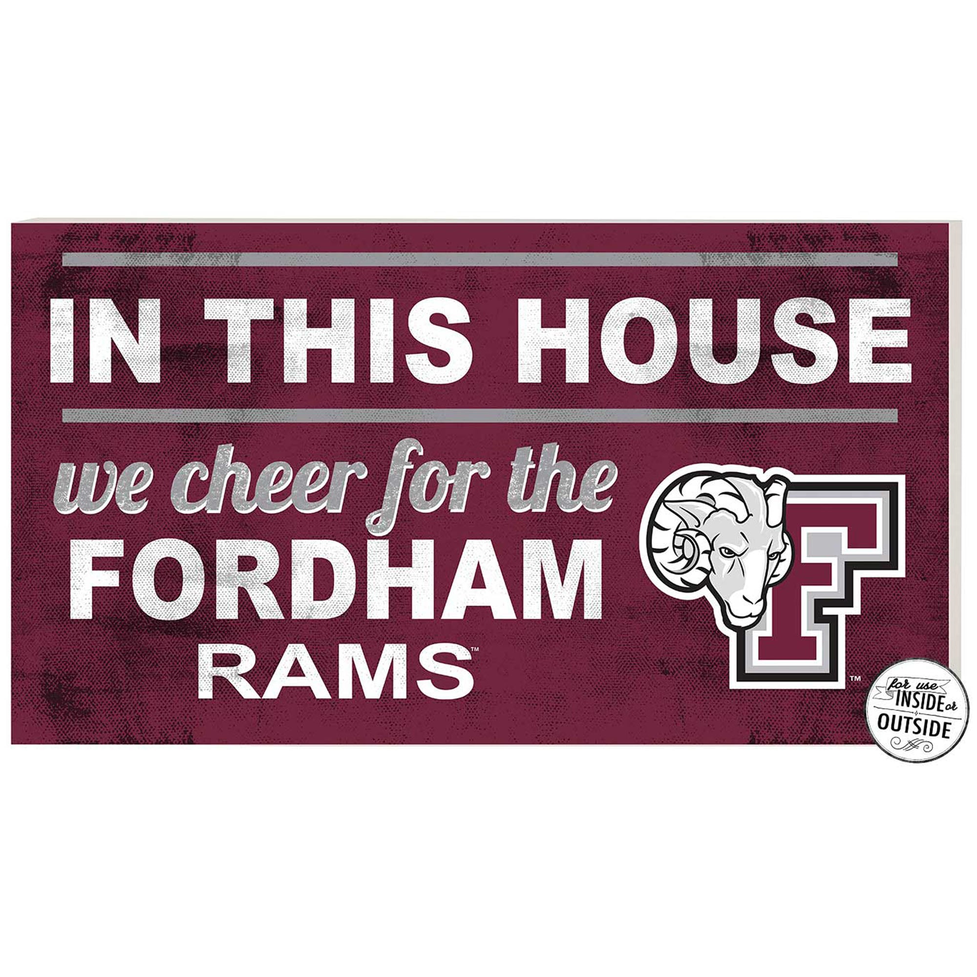 Maroon Fordham Rams 11'' x 20'' Indoor/Outdoor In This House Sign