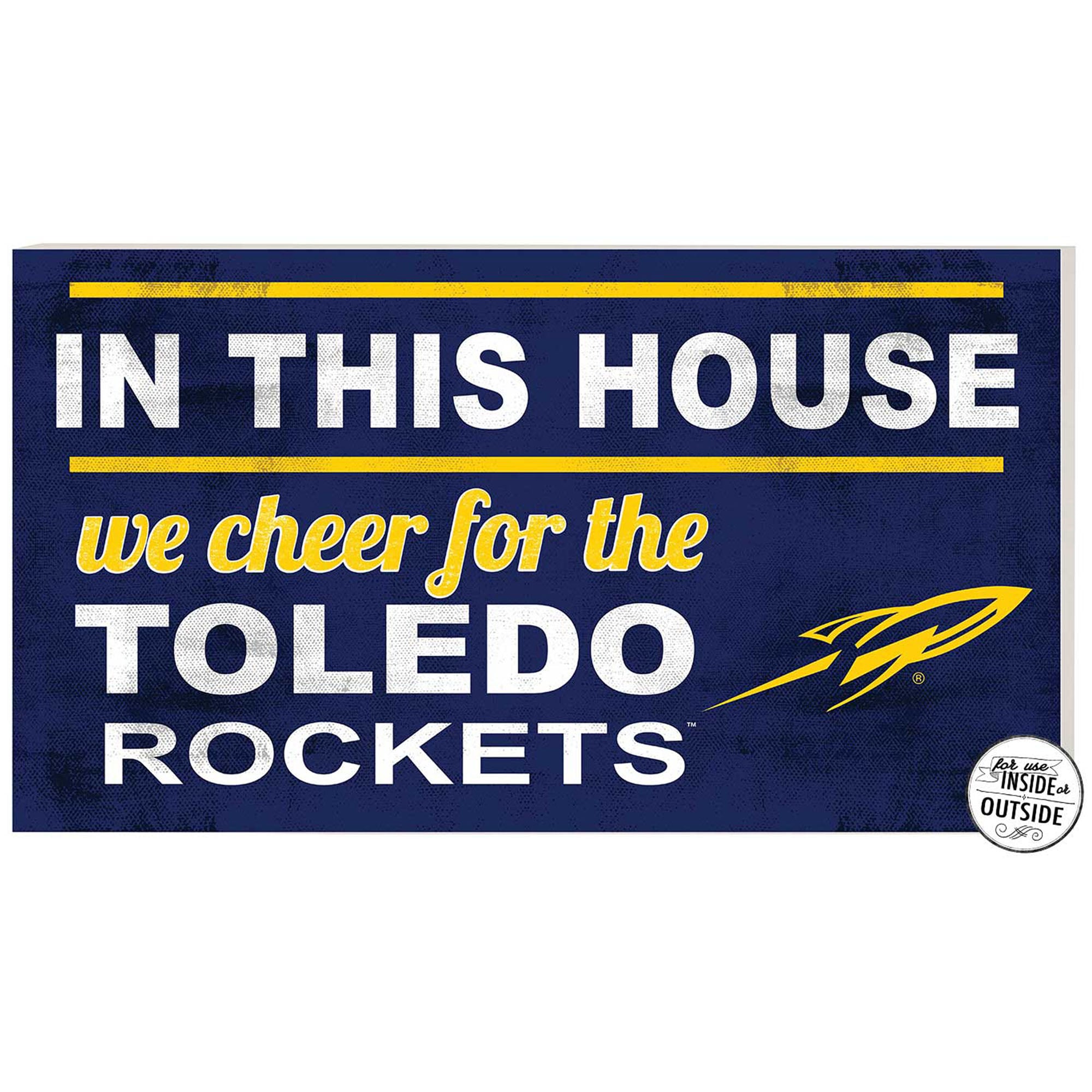 Navy Toledo Rockets 11'' x 20'' Indoor/Outdoor In This House Sign