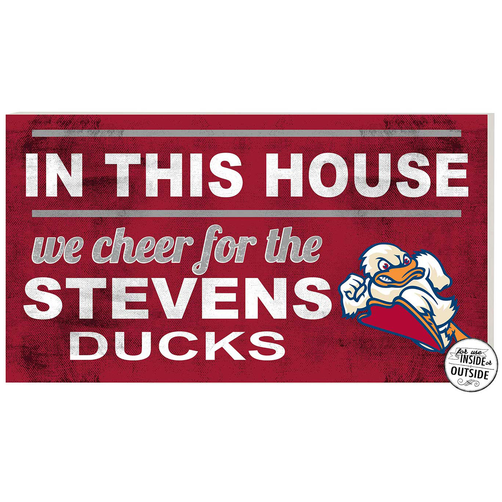 Red Stevens Institute of Technology Ducks 11'' x 20'' Indoor/Outdoor In This House Sign