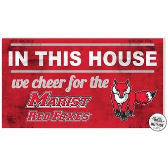 Red Marist Red Foxes 11'' x 20'' Indoor/Outdoor In This House Sign
