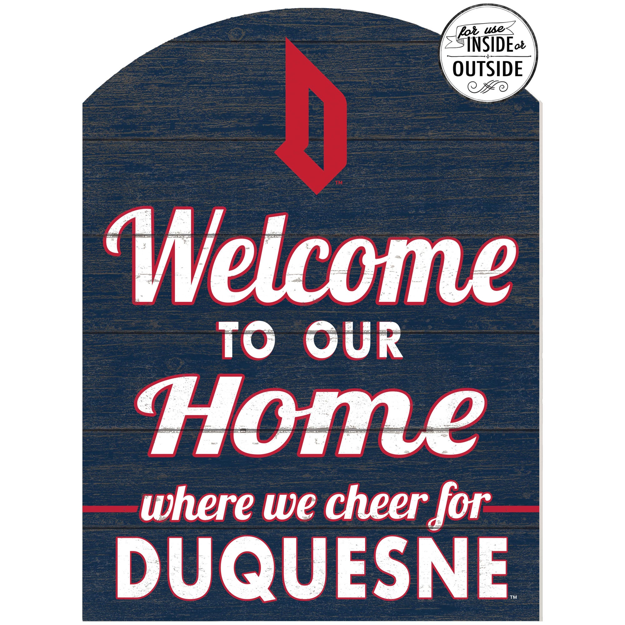 Navy Duquesne Dukes 16'' x 22'' Marquee Sign