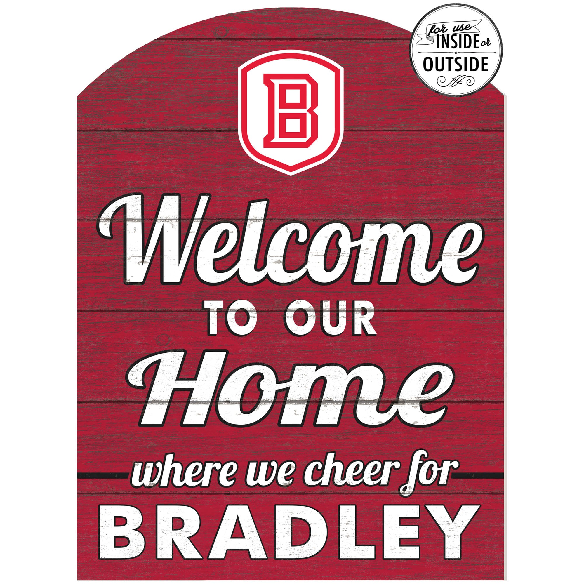 Red Bradley Braves 16'' x 22'' Marquee Sign
