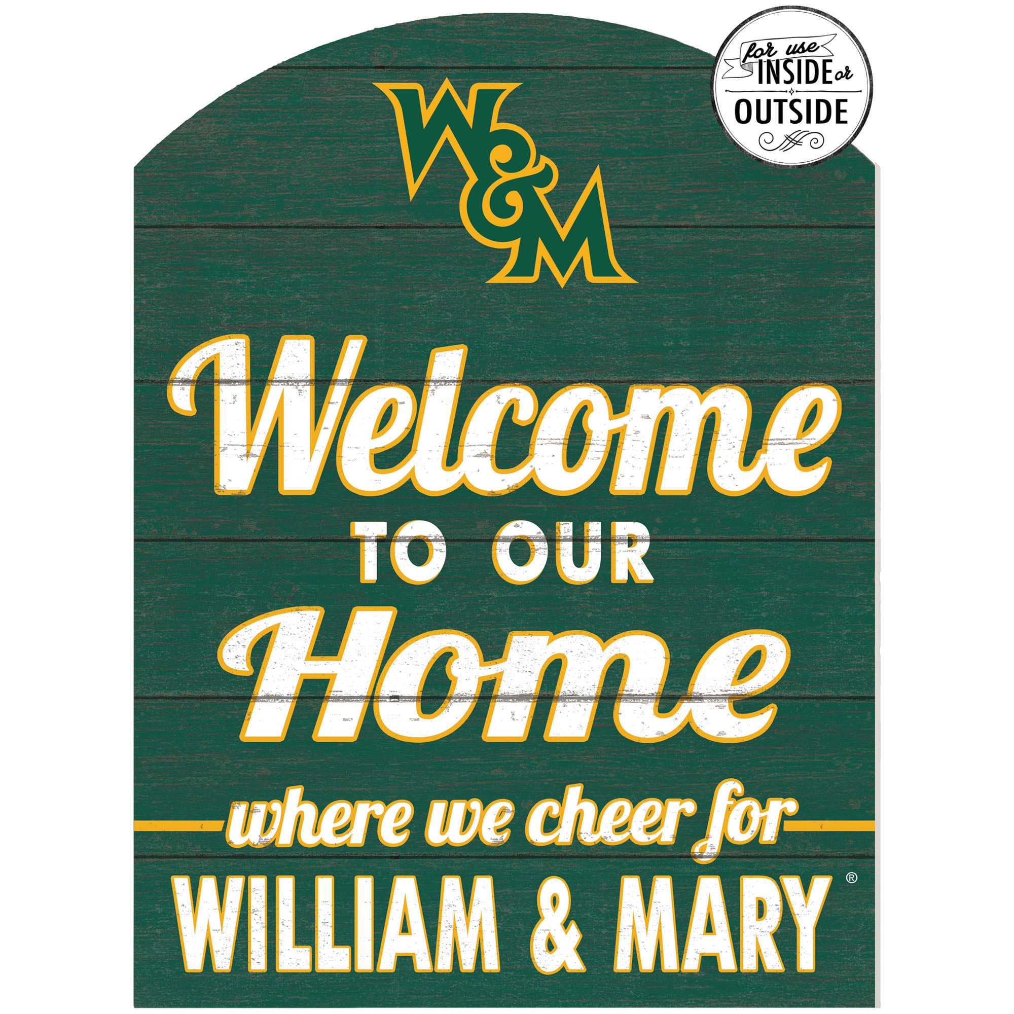 Green William & Mary Tribe 16'' x 22'' Marquee Sign