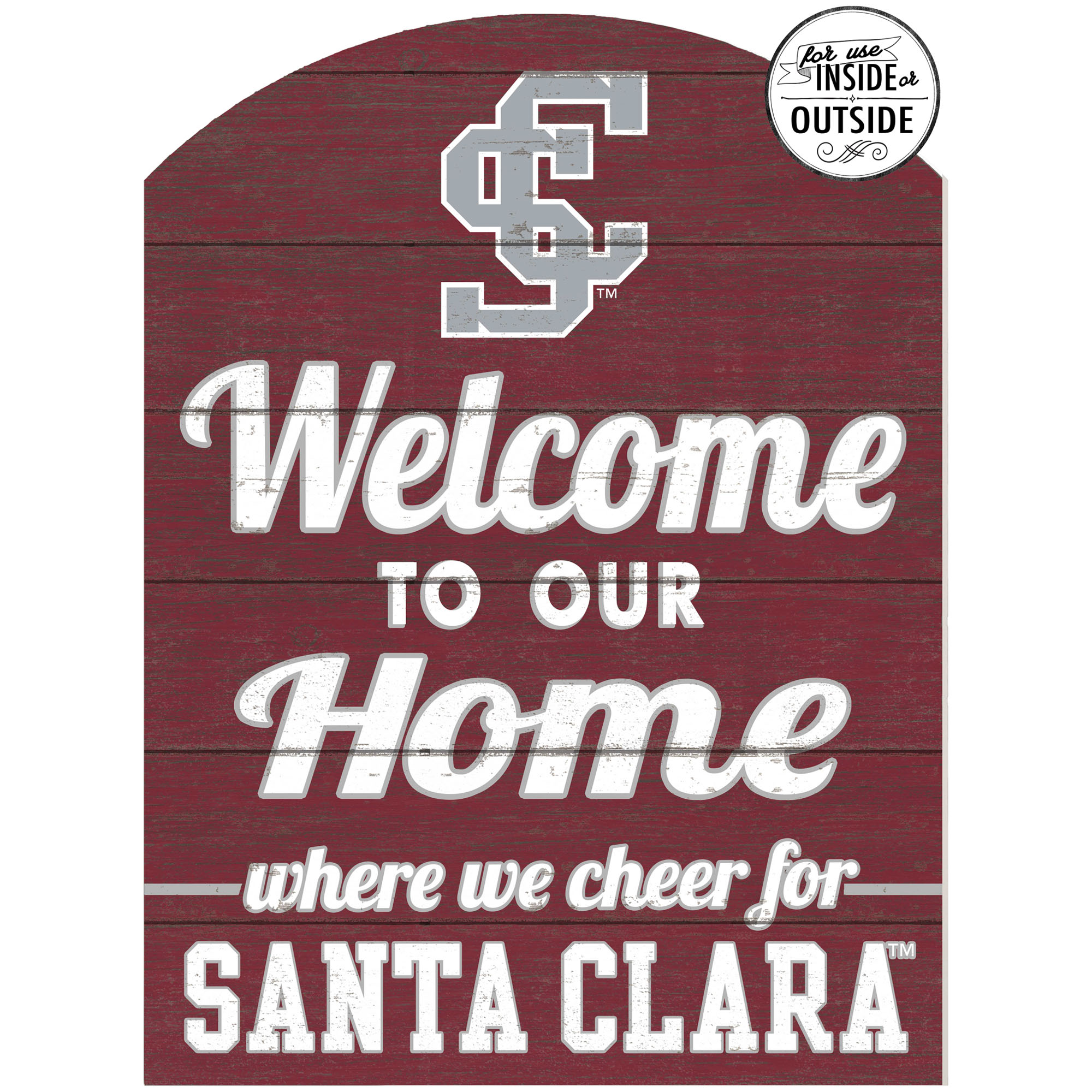Maroon Santa Clara Broncos 16” x 22” Marquee Sign