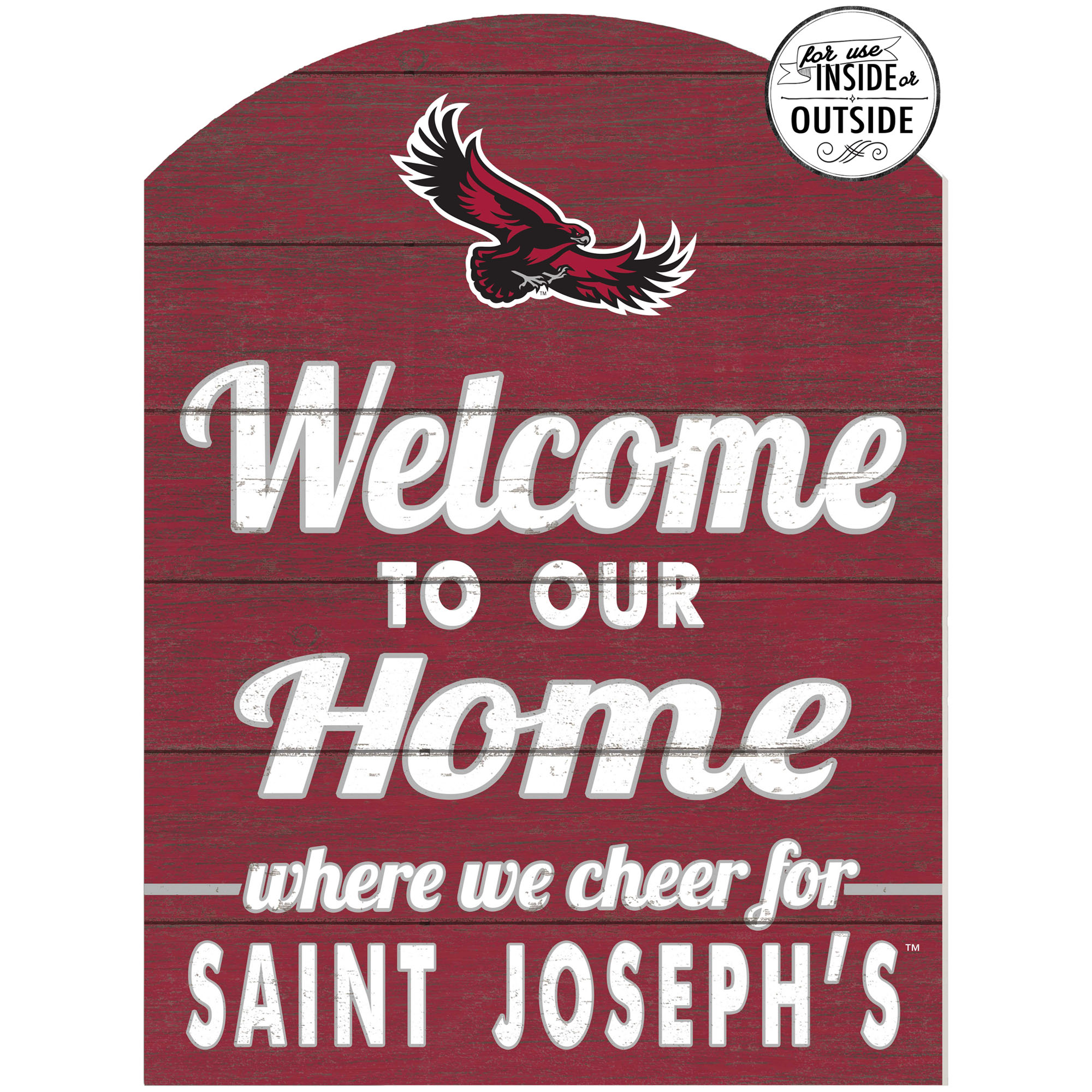 Crimson Saint Joseph's Hawks 16'' x 22'' Marquee Sign