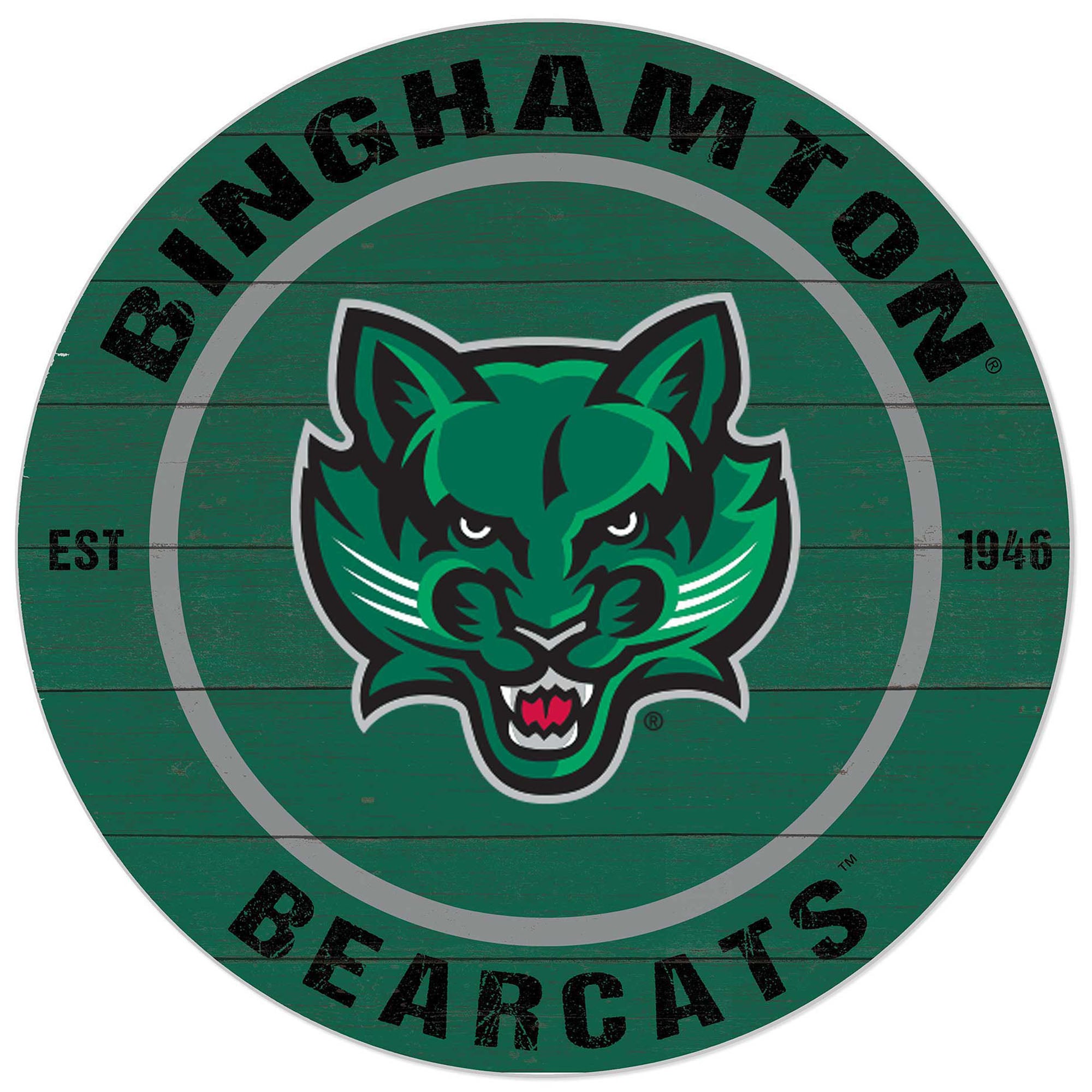 Green Binghamton Bearcats 20'' x 20'' Indoor/Outdoor Circle Sign
