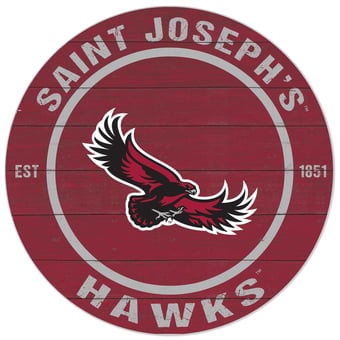 Crimson Saint Joseph's Hawks 20'' x 20'' Indoor/Outdoor Circle Sign