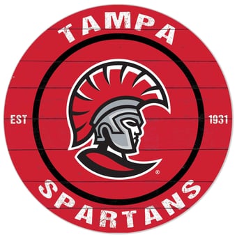 Red University of Tampa Spartans 20'' x 20'' Indoor/Outdoor Circle Sign