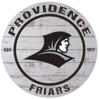 White Providence Friars 20'' x 20'' Indoor/Outdoor Weathered Circle Sign
