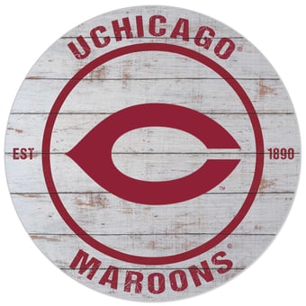 White UChicago Maroons 20'' x 20'' Indoor/Outdoor Weathered Circle Sign