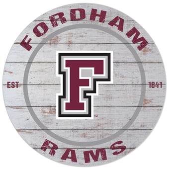 White Fordham Rams 20'' x 20'' Indoor/Outdoor Weathered Circle Sign