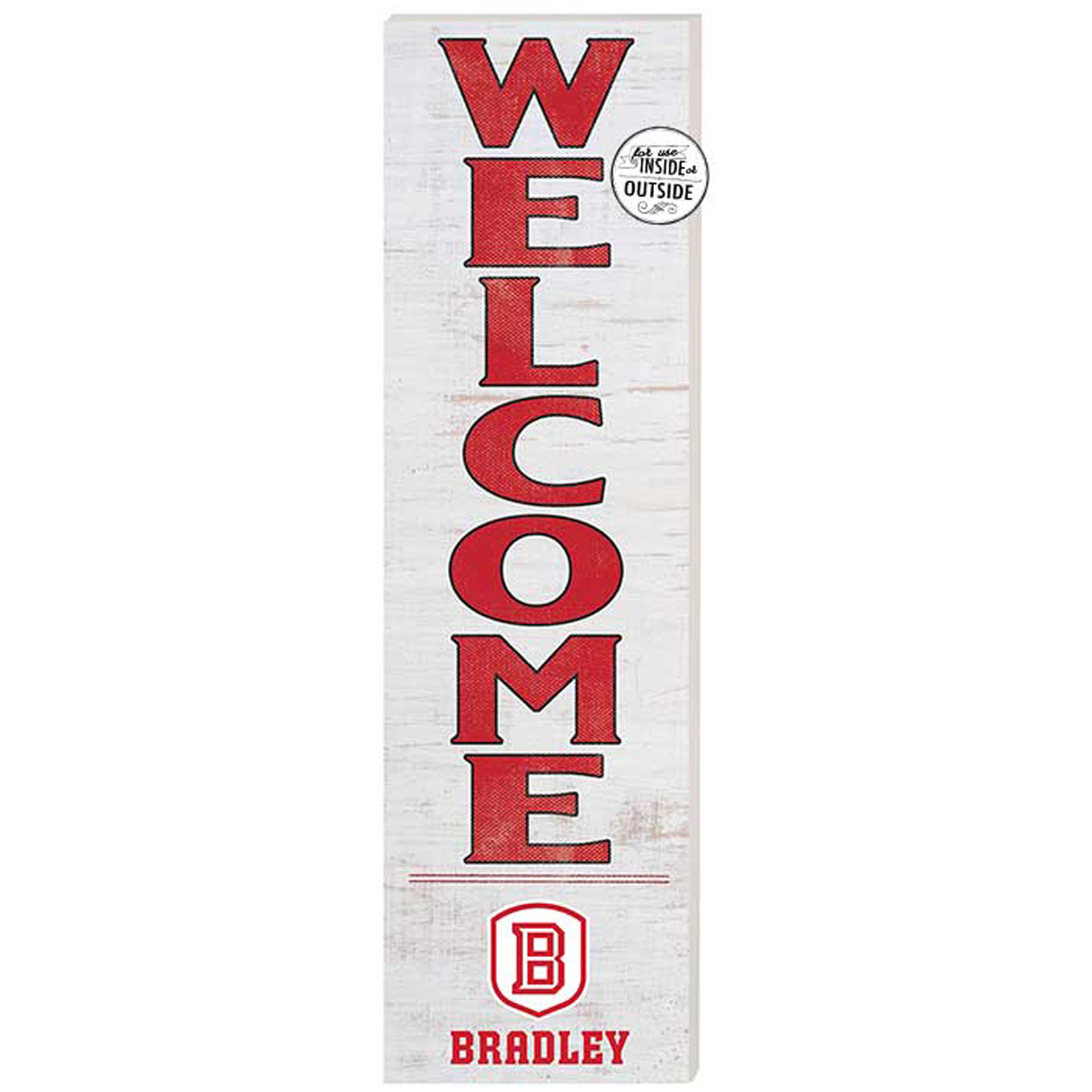 White Bradley Braves 10'' x 35'' Indoor/Outdoor Welcome Sign