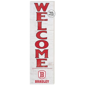 White Bradley Braves 10'' x 35'' Indoor/Outdoor Welcome Sign