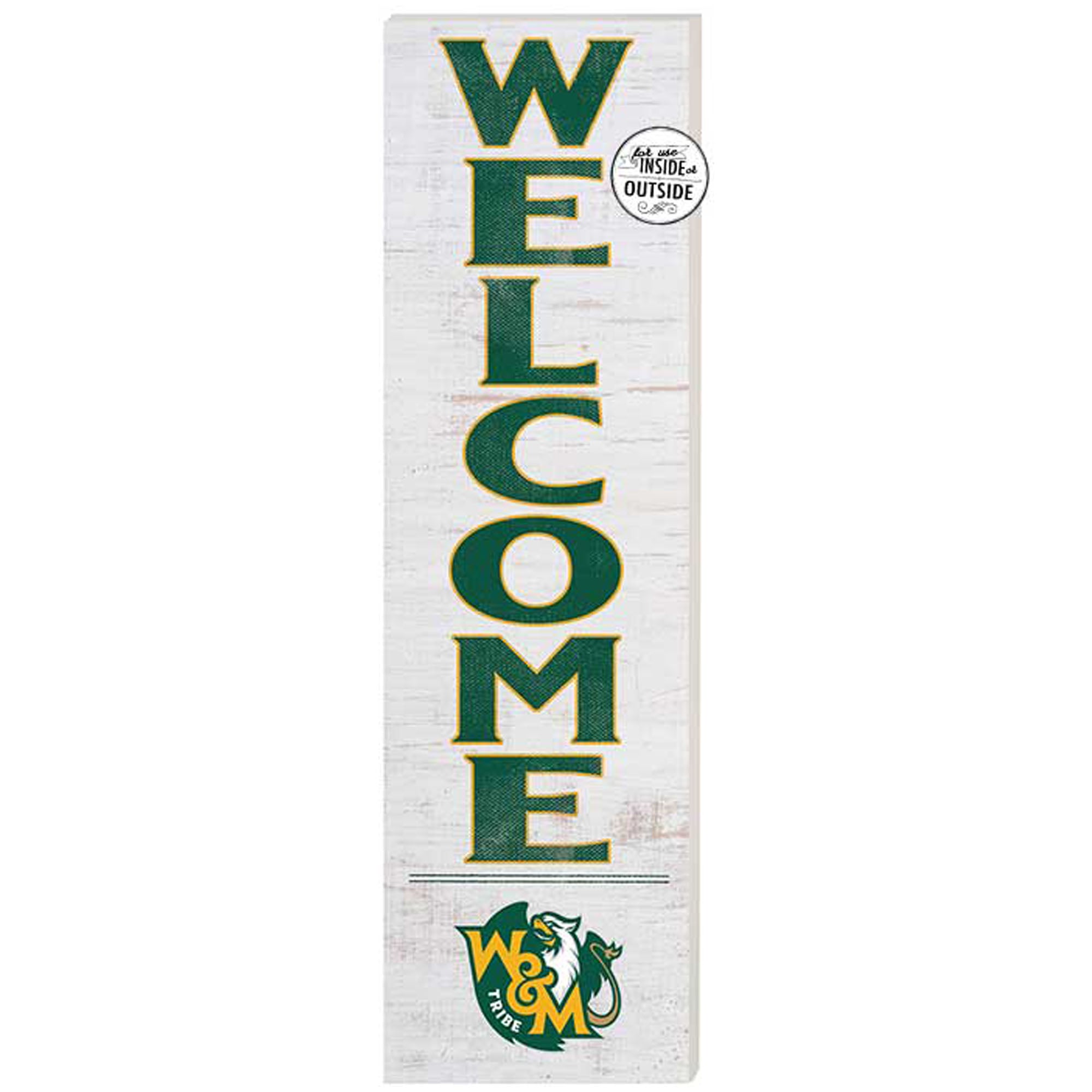 White William & Mary Tribe 10'' x 35'' Indoor/Outdoor Welcome Sign