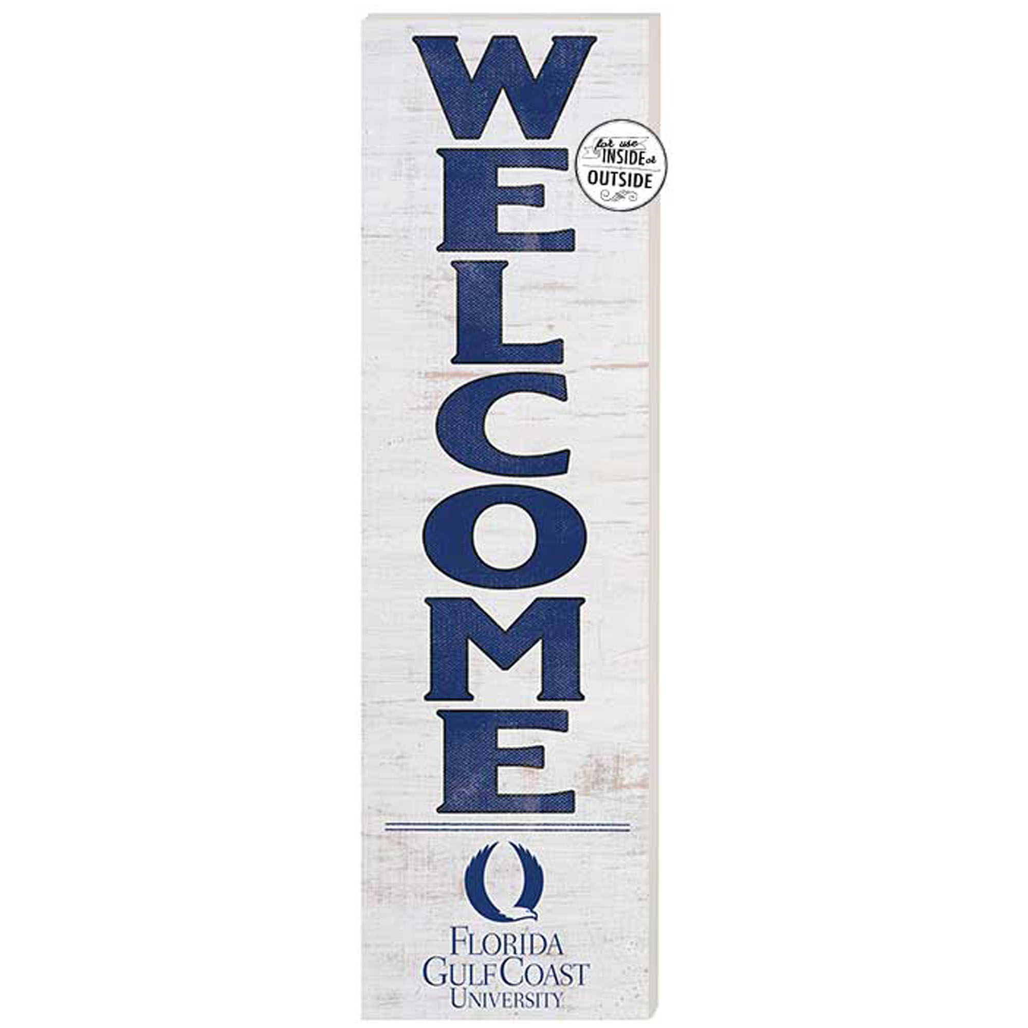 White Florida Gulf Coast Eagles 10'' x 35'' Indoor/Outdoor Welcome Sign