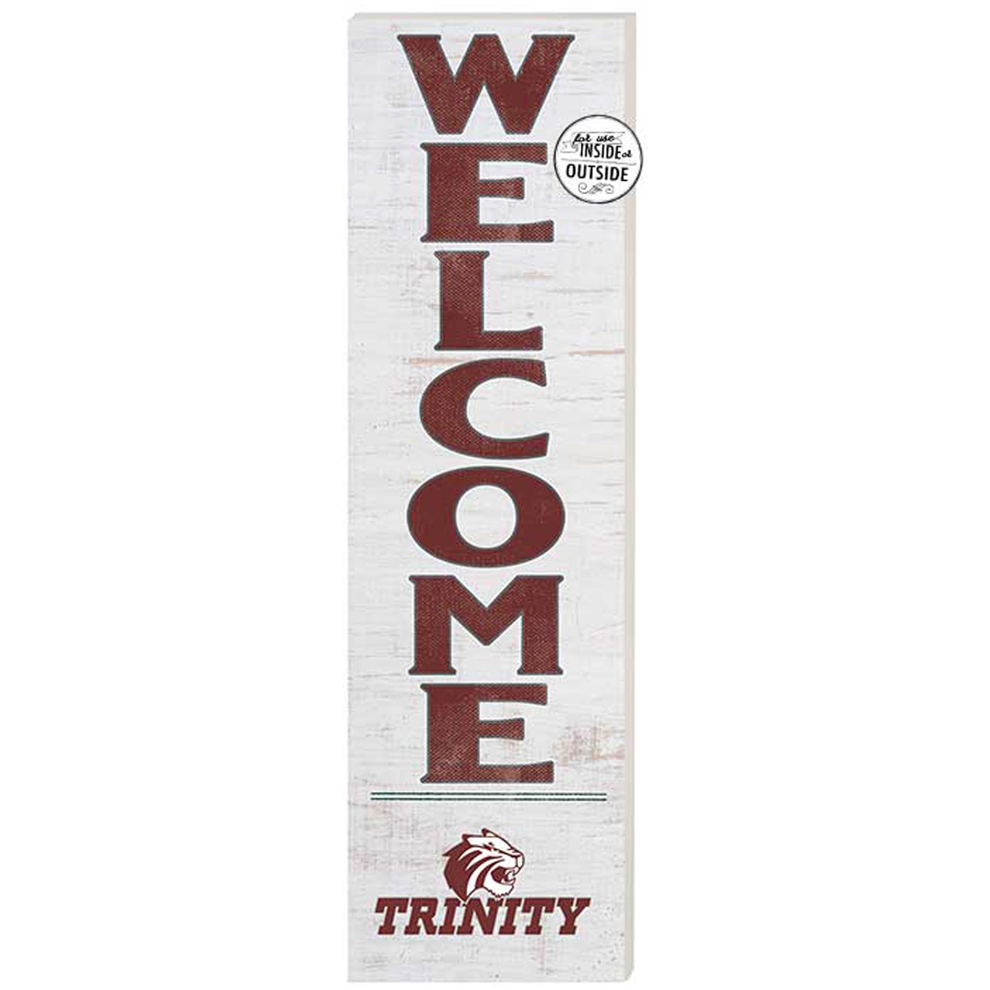 White Trinity Tigers 10'' x 35'' Indoor/Outdoor Welcome Sign