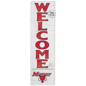 White Marist Red Foxes 10'' x 35'' Indoor/Outdoor Welcome Sign