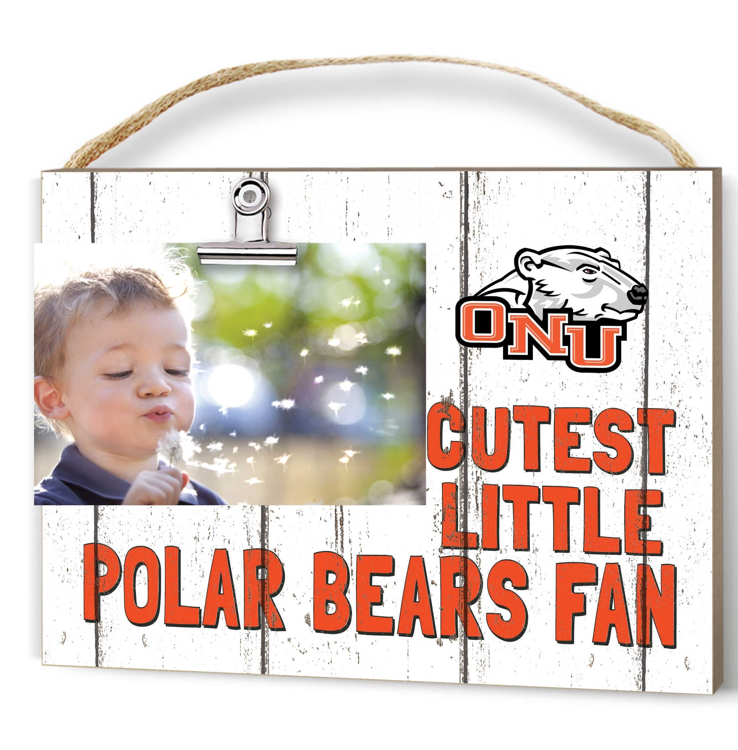 White Ohio Northern Polar Bears 8'' x 10'' Cutest Little Weathered Logo Clip Photo Frame