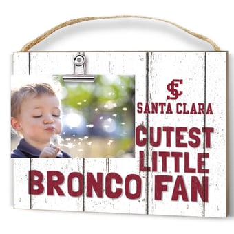 White Santa Clara Broncos 8'' x 10'' Cutest Little Weathered Logo Clip Photo Frame
