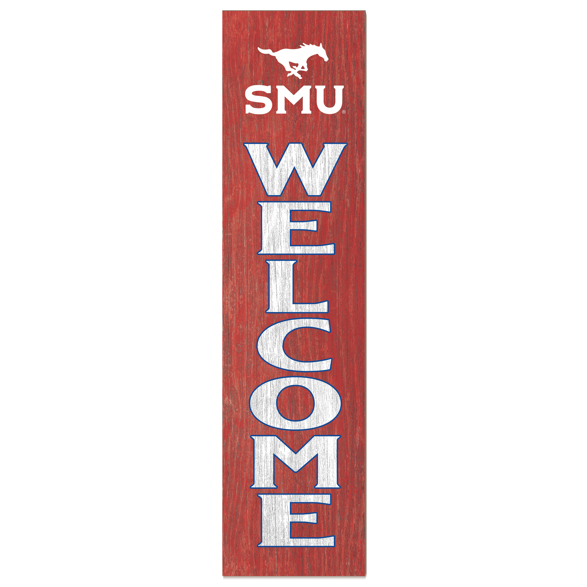 SMU Mustangs 12'' x 48'' Welcome Outdoor Leaner