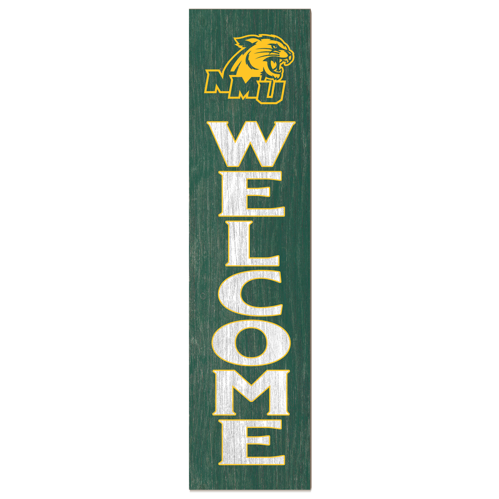 Northern Michigan Wildcats 12'' x 48'' Welcome Outdoor Leaner