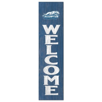 Assumption Greyhounds 12'' x 48'' Welcome Outdoor Leaner