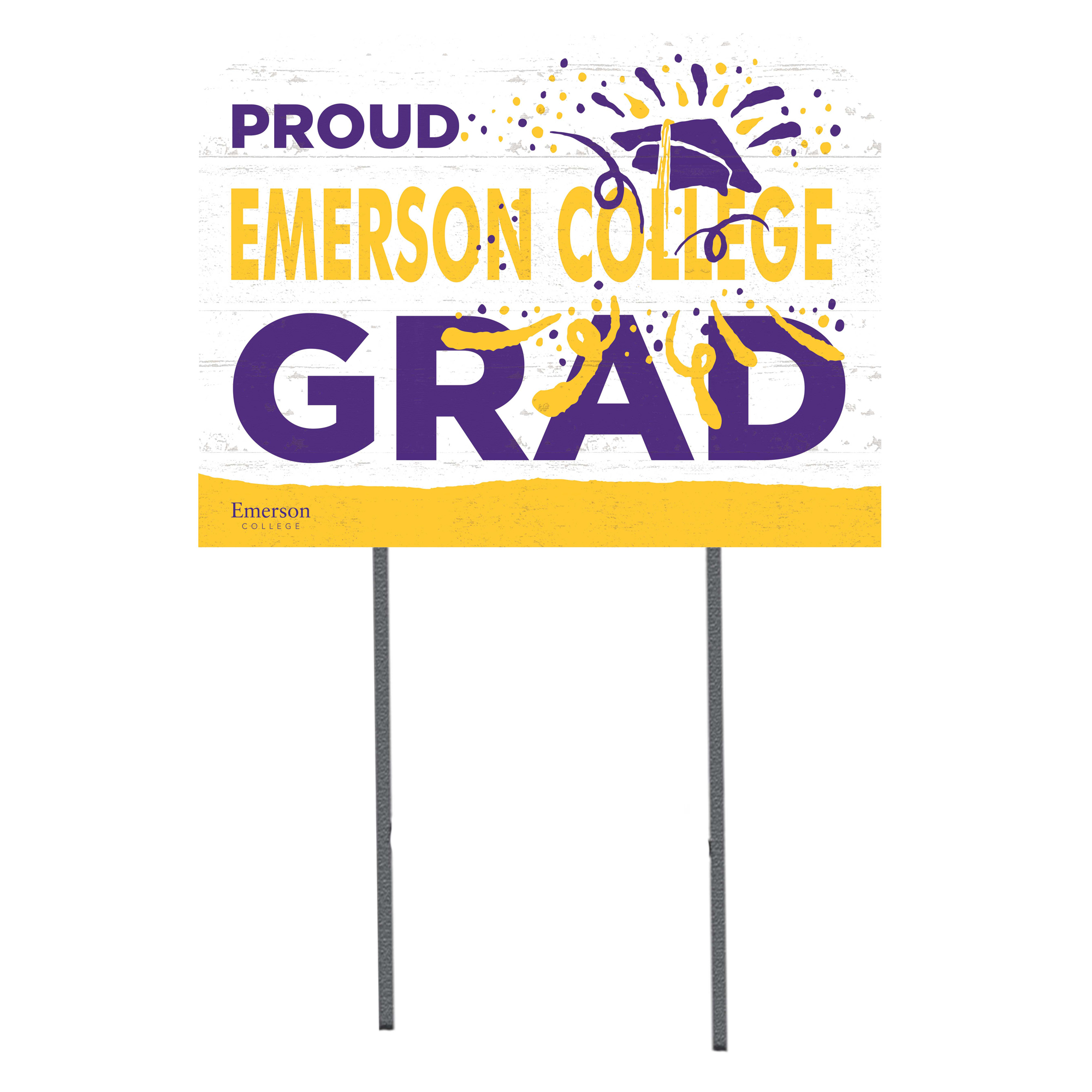 Emerson College Lions 18'' x 24'' Grad Yard Sign