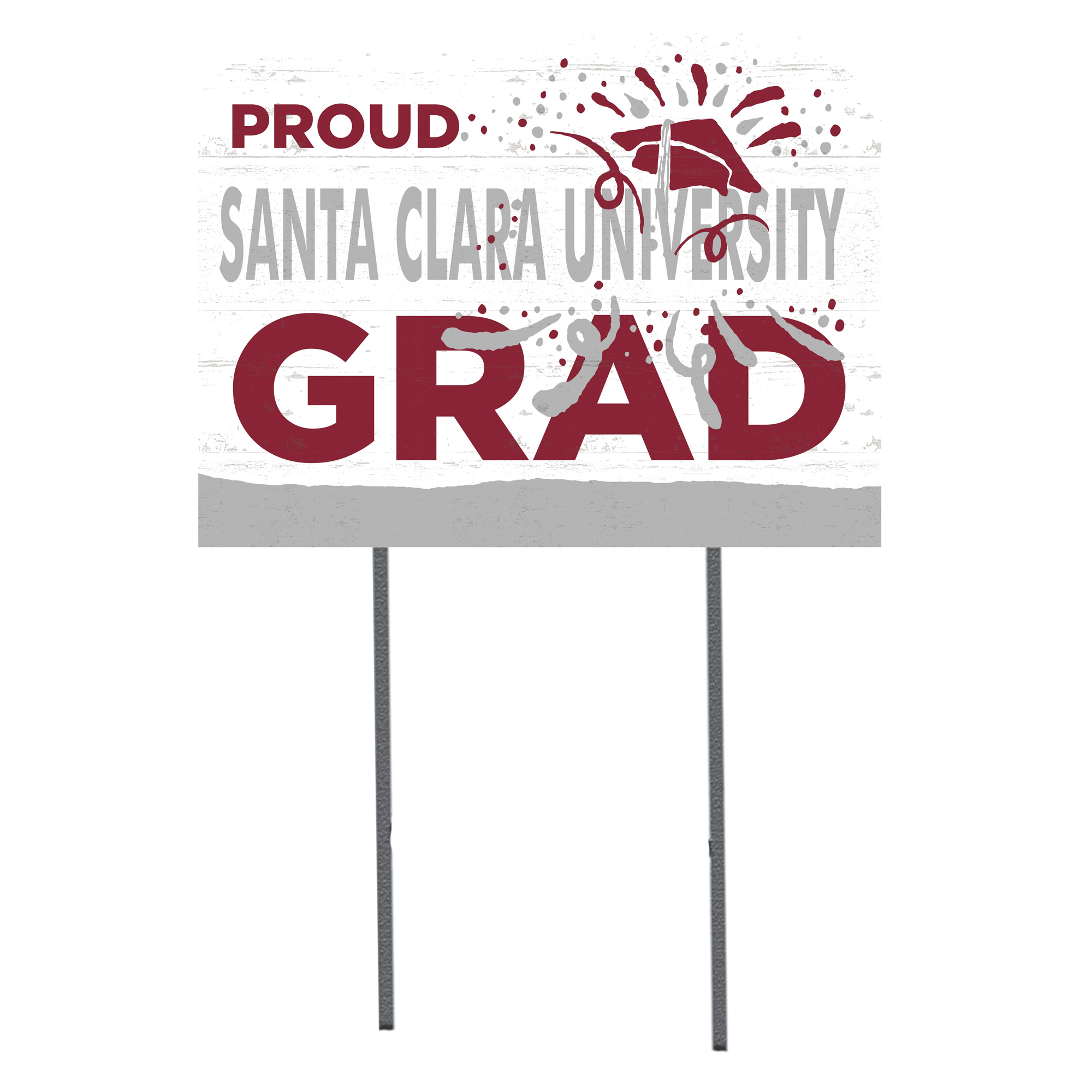 Santa Clara Broncos 18'' x 24'' Grad Yard Sign