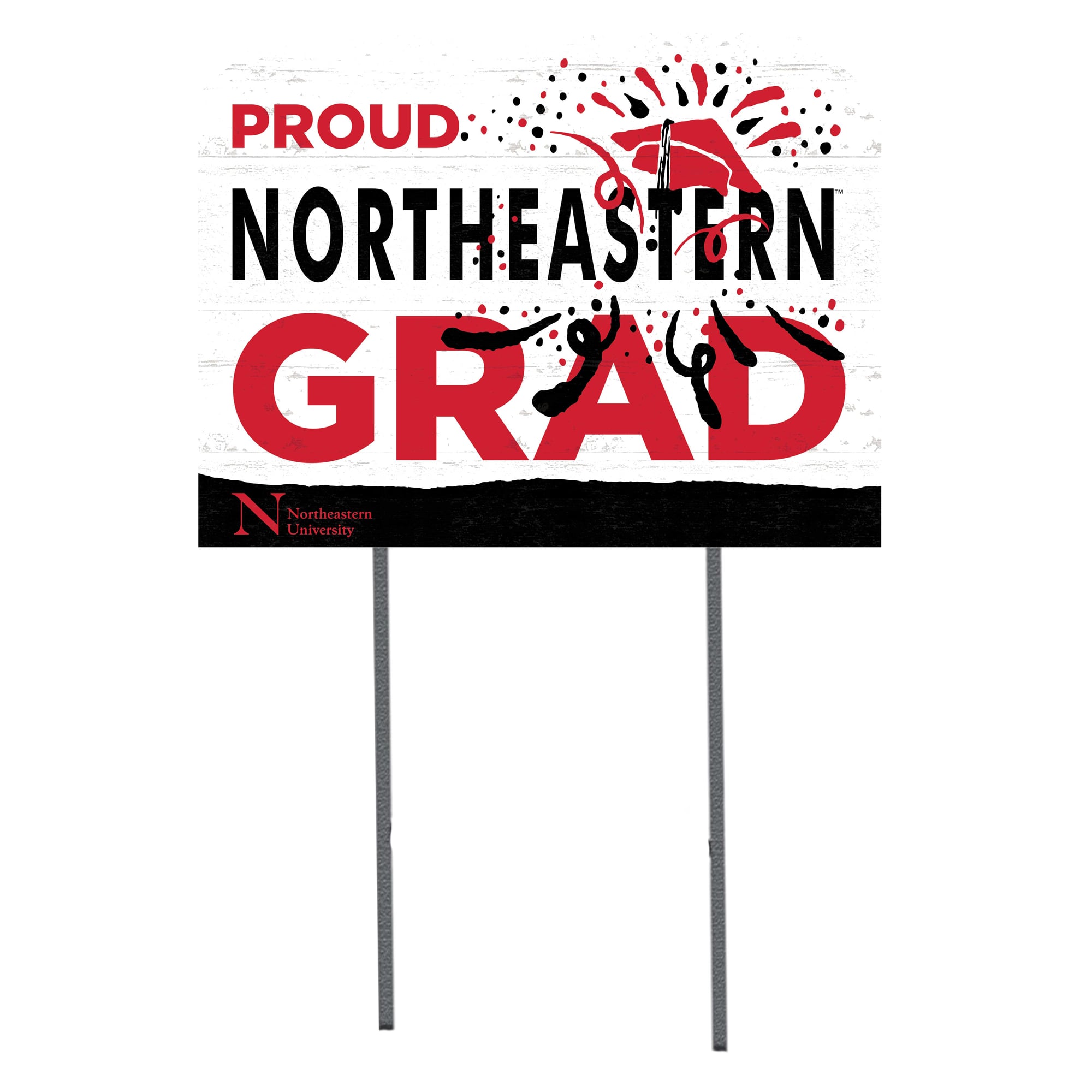 Northeastern Huskies 18'' x 24'' Grad Yard Sign