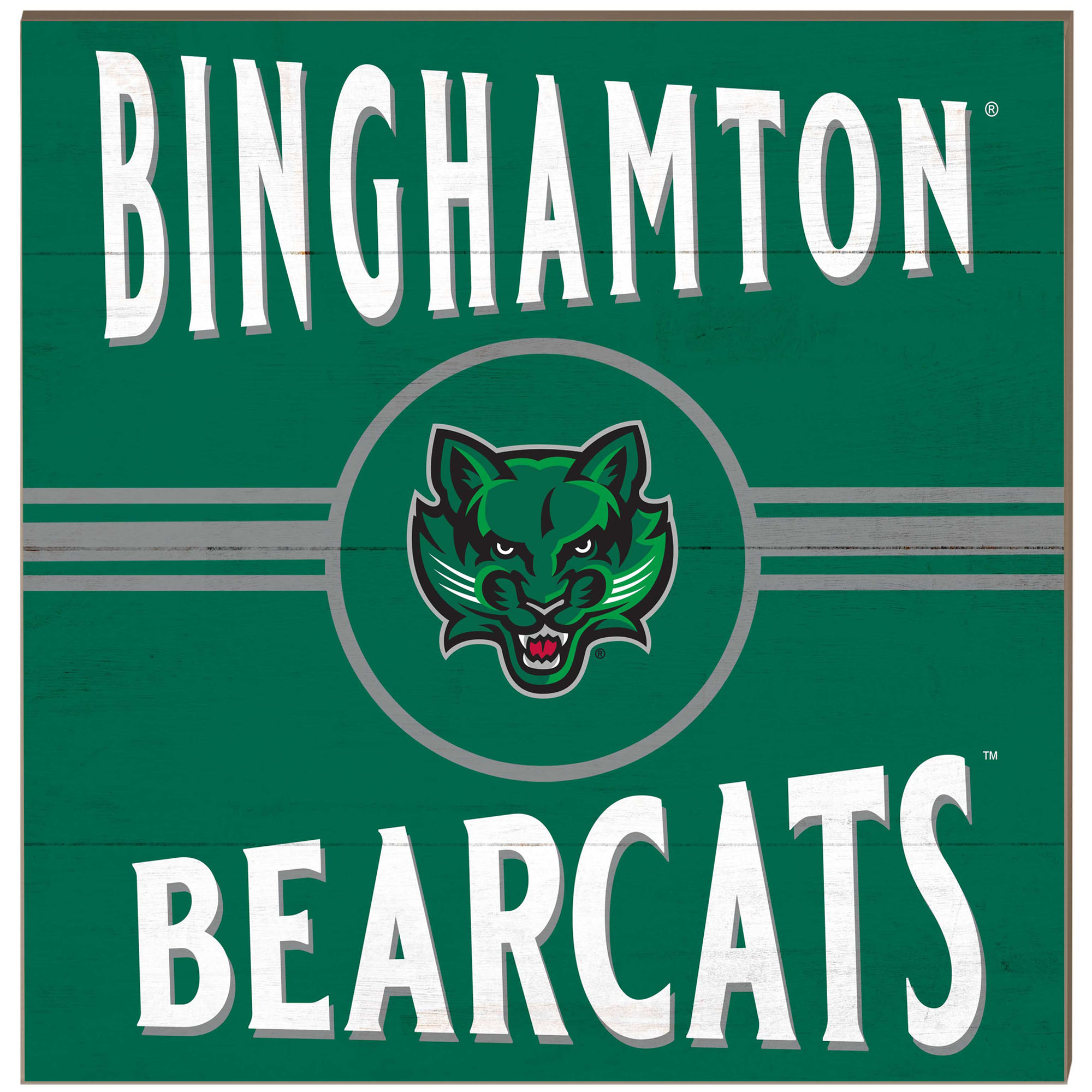 Binghamton Bearcats 10'' x 10'' Retro Team Sign
