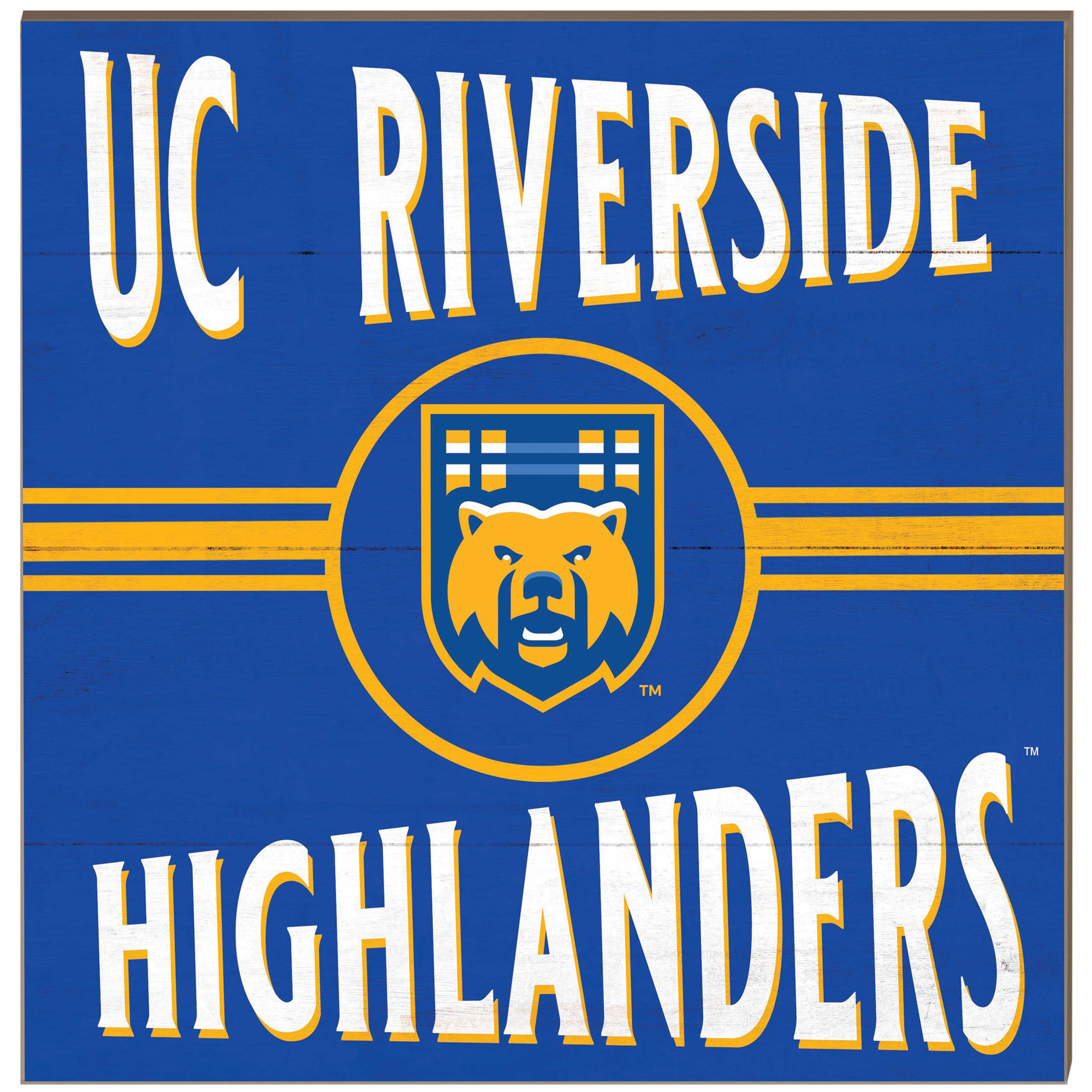 UC Riverside Highlanders 10'' x 10'' Retro Team Sign