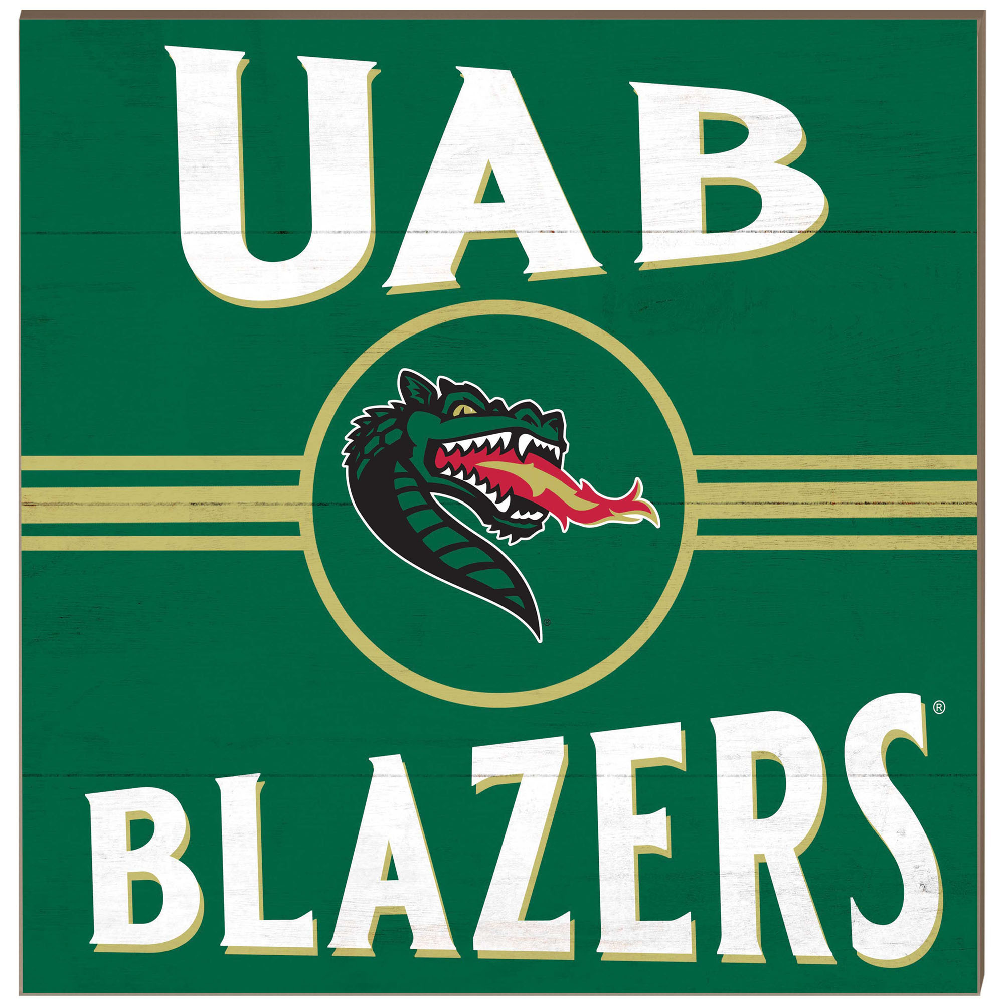 UAB Blazers 10'' x 10'' Retro Team Sign