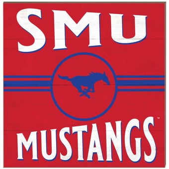 SMU Mustangs 10'' x 10'' Retro Team Sign