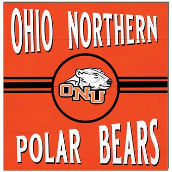 Ohio Northern Polar Bears 10'' x 10'' Retro Team Sign