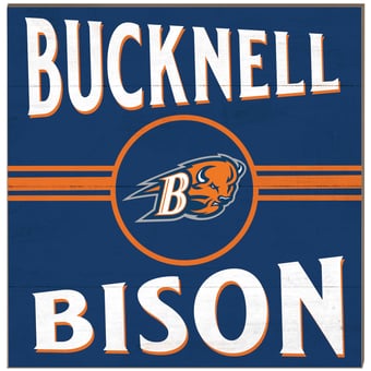 Bucknell Bison 10'' x 10'' Retro Team Sign