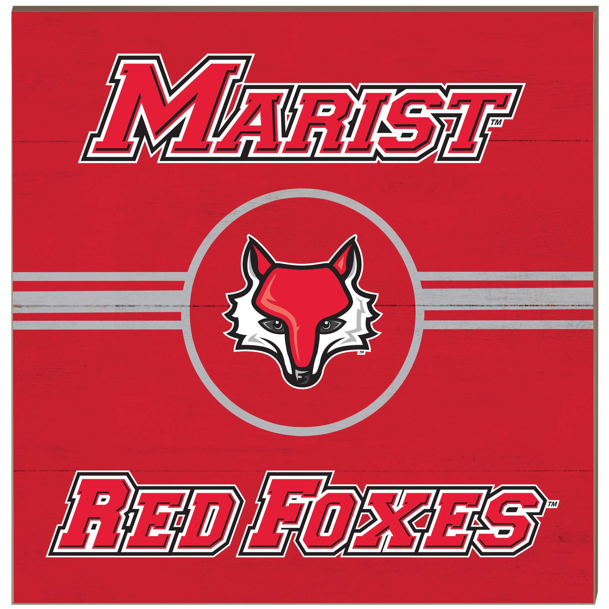 Marist Red Foxes 10'' x 10'' Retro Team Sign